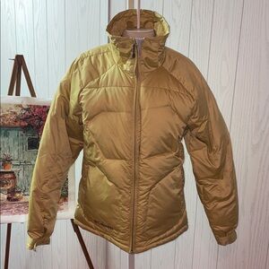 COLUMBIA DOWN SKI JACKET PUFFER COAT YELLOW SZ MEDIUM